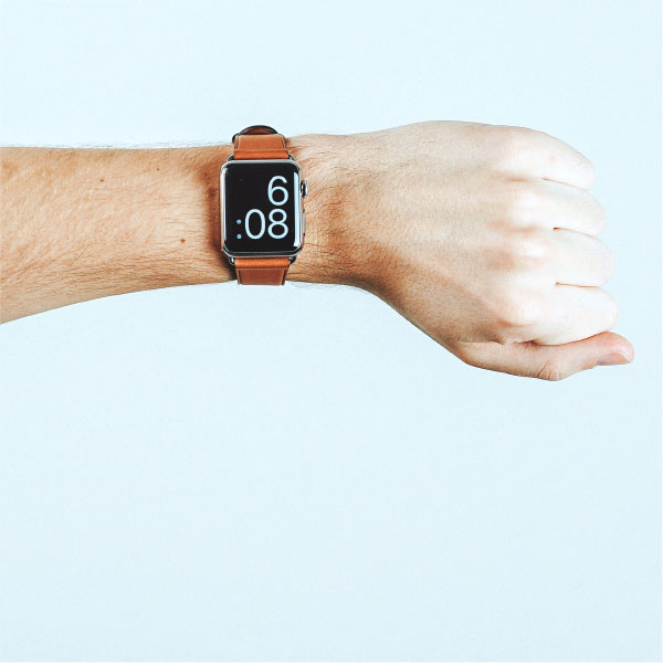 Man checking smartwatch