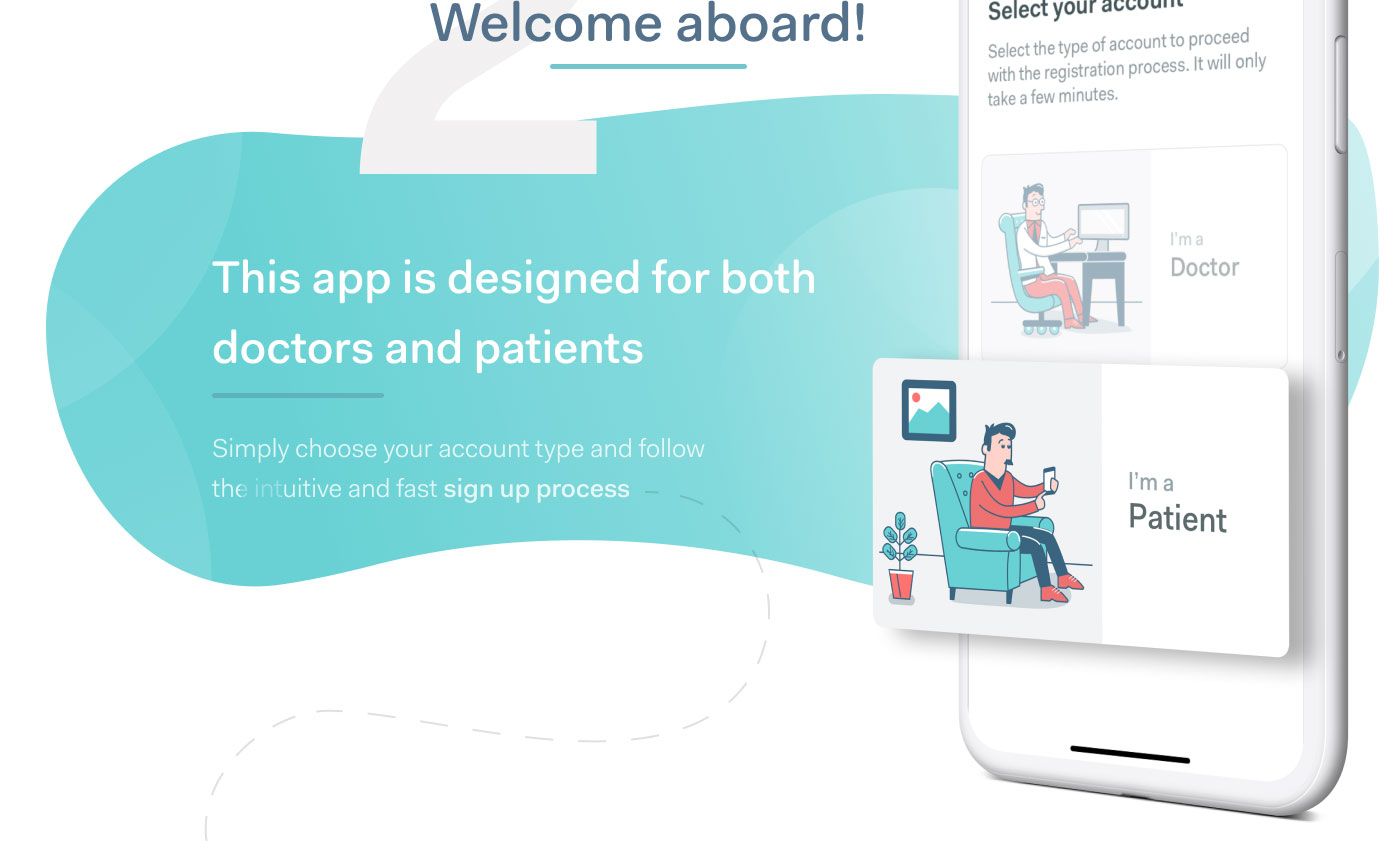 Patient and doctor illustration